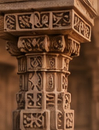 Carved stone pillar